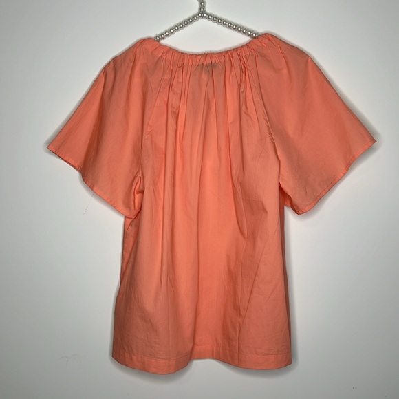 J. CREW POPLIN SWING V-NECK WITH TIE COTTON TOP - Picture 4 of 8